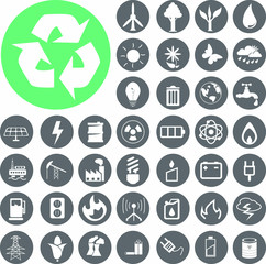 Eco energy icons set 2.