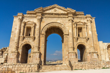 Fototapeta na wymiar Hadrians Gate in Jerash Jordan