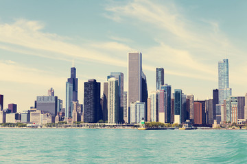 Obraz na płótnie Canvas Chicago Skyline With Blue Clear Sky