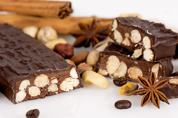Dark chocolate with nuts