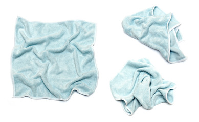 Blue rag for cleaning isolated for white background