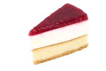 strawberry cheesecake on white background isolated