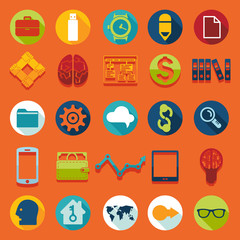 Set of flat icons