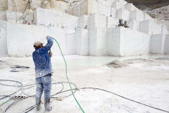 quarry of white marble