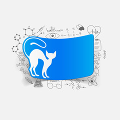 Fototapeta premium Drawing medical formulas: cat