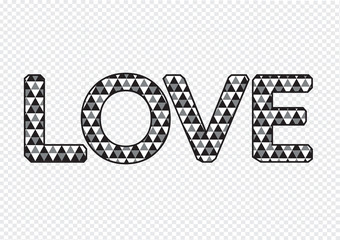 Fototapeta na wymiar LOVE Font Type for Valentines day card