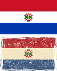 Paraguayan grunge flag. Vector illustration