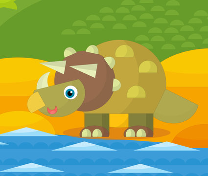 Cartoon dinosaur - illustration for the children