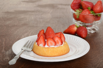 strawberry shortcake on a plate