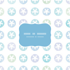 Abstract Textile Snowflakes Dots Frame Seamless Pattern