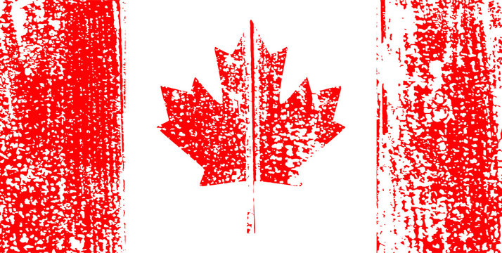 Canadian grunge flag. Vector illustration.