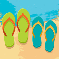 Colorful flip flops