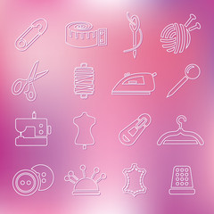 sewing outline icons