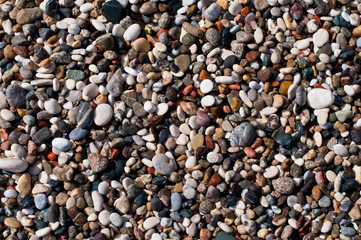 Wet Coloured Pepples of Greece Sea Shore