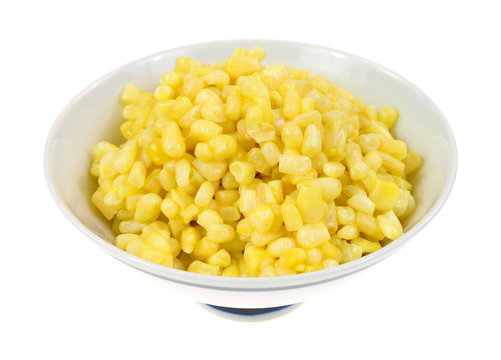 Buttered small shoepeg corn in bowl