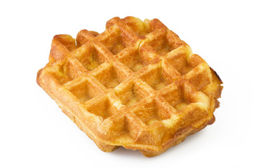 freshly baked waffles close up on the white