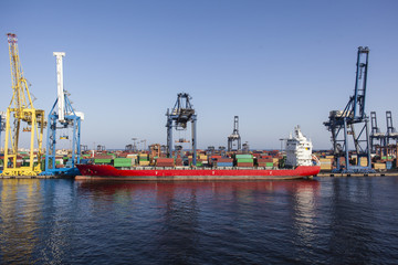 Container ship in the Alexandria port