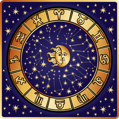 Horoscope circle.Zodiac sign