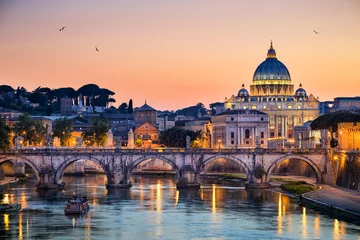Printed roller blinds Central-Europe Night view of the Basilica St Peter in Rome, Italy