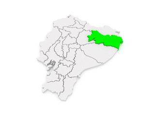 Map of Orellana. Ecuador.