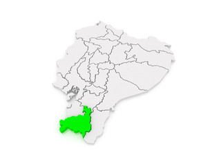 Map of Loja. Ecuador.
