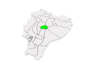 Map of Tungurahua. Ecuador.