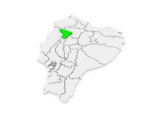 Map of Santo Domingo de los Tsachilas. Ecuador.