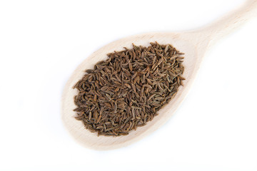 dry cumin on a spoon