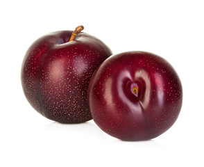 plums isolated on a white background