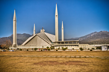 Faisal Mosque Pakistan Blue Skies