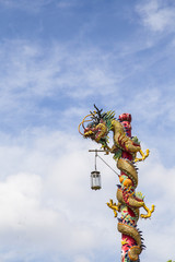 Chinese dragon on blue sky with cloud