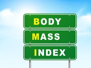 3d body mass index road sign