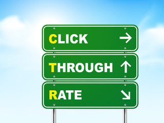 3d click through rate road sign
