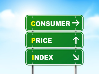 Fototapeta premium 3d consumer price index road sign
