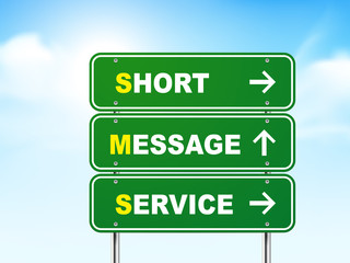 3d short message service road sign