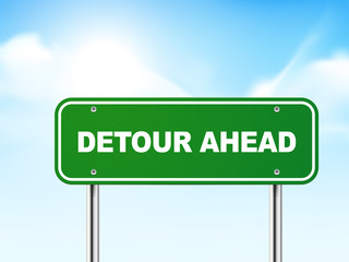 3d detour ahead road sign