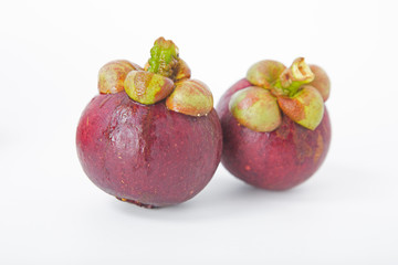 Fresh Mangosteen thai fruit isolated on white background