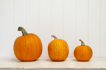 Three pumpkins