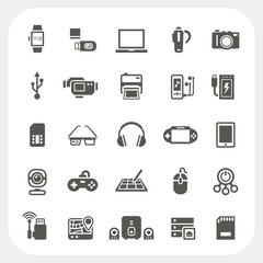 Fototapeta na wymiar Electronic and gadget icons set