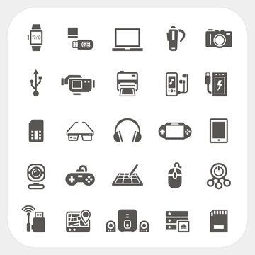 Electronic and gadget icons set