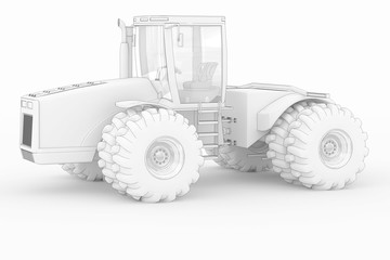 Industry Tractor III - white isolated