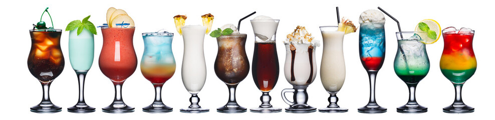 Set of summer cocktails