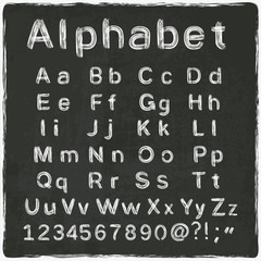 alphabet old black board