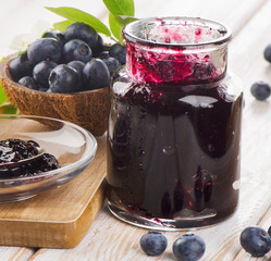 Fresh blueberries jam