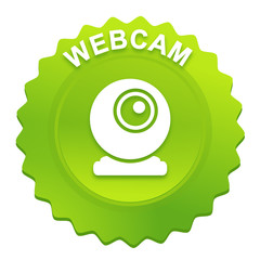 webcam sur bouton web denté vert