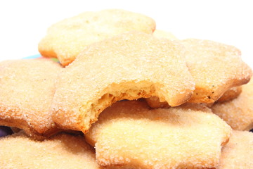 Heap of fresh homemade cookies with sugar