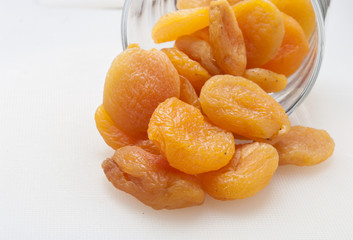 dried apricots on a white background