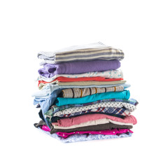 stack of folded clothes