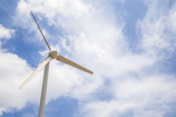 wind turbine with blue sky