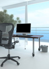 Modern waterfront office interior